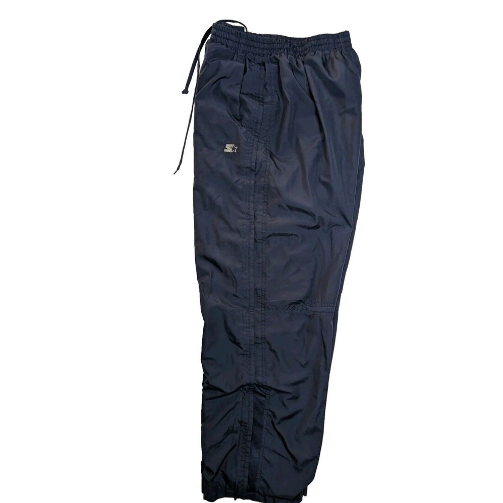 Starter Track Pants Mens Size XL Blue Dri-Star Mesh Lined Rain Wind Vented Zip